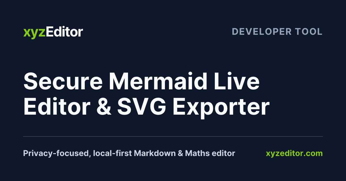 Secure Mermaid Live Editor & SVG Exporter | Local-First | xyzEditor
